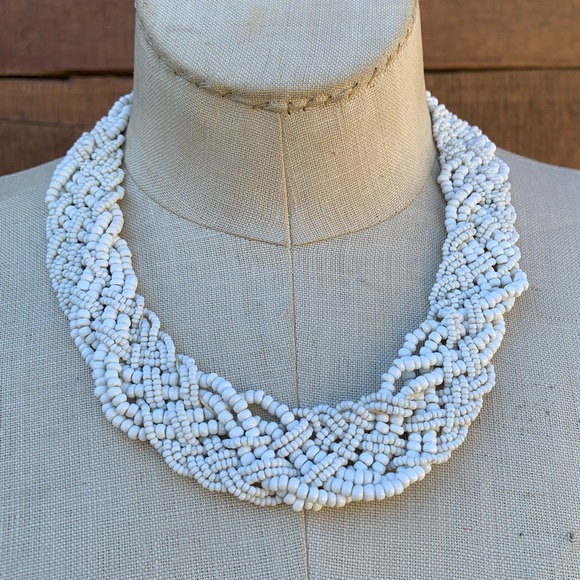 Vintage Woven Bead Collar Necklace - Picture 2 of 7